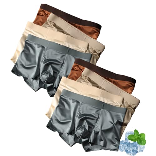 Elegant Silk Men's Ice Silk Underwear, Ice Silk Men's Underwear, Satin Boxer Briefs for Men, Seamless Comfort