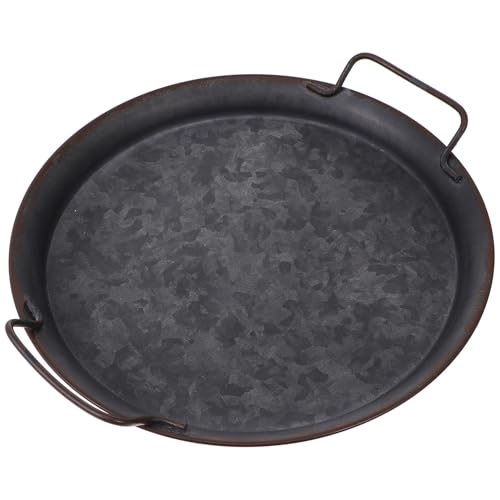Sewroro Vassoio Espositivo in Ferro Battuto 20 Cm, Portaoggetti per Alimenti e Gioielli, Contenitore di Stoccaggio Decorativo per Casa, Cucina e Tavolo da Pranzo, Vassoio per Spuntini
