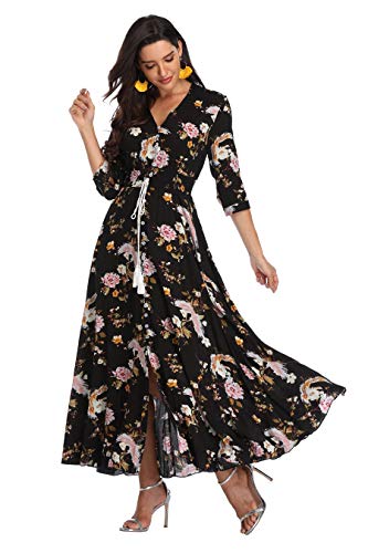 Image of Casual Summer Dresses for Women 2026 Maxi Dress Flowy Bohemian Beach Party
