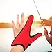 Vaveren Double Finger Gloves for Fishing 2 Casting Fingers Anti Scratch Fishermen Anti Adjustable Band Finger Protector Nonslip, Red