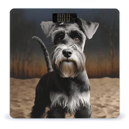 Báscula digital para baño Animal Schnauzer 26x26 cm miniatura 1