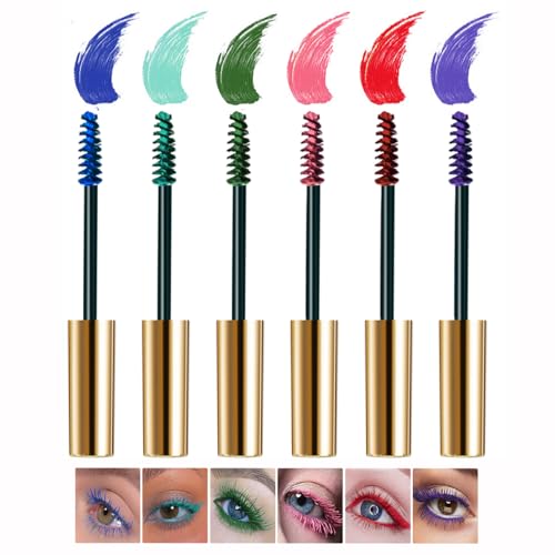 Fiber Lash Mascara - 6 Colors Waterproof Long-Lasting Charming Eye Lash Set for Eyelashes