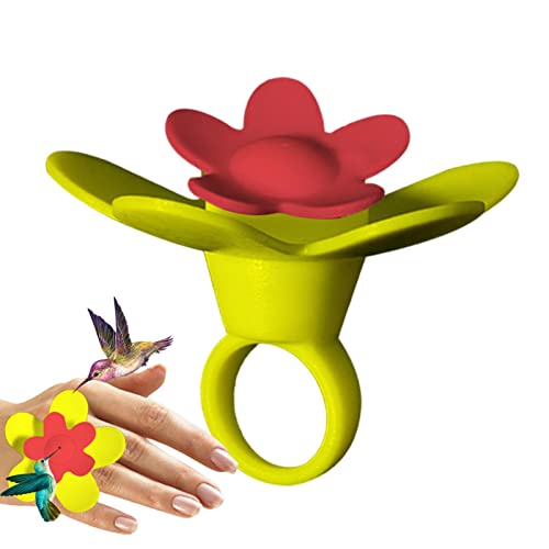 Alimentadores de muñeca de colibrí, Comedero de Mano de colibrí para Flores al Aire Libre, Alimentador Manual de colibrí de Silicona, Percha, Flor de alimentación Manual, Mini Herramientas de Fripps