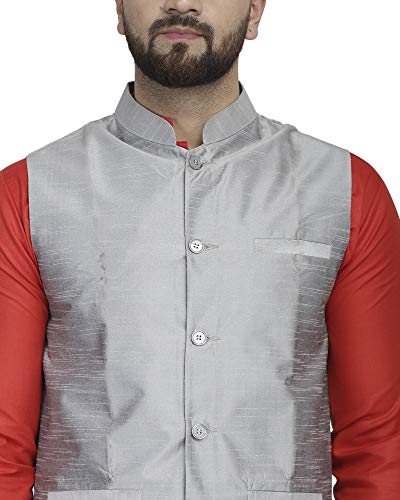 Image of B BEN MEN'S DHUPION SILK NEHRU JACKET