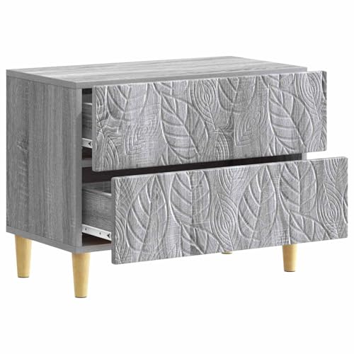 Table de chevet au style stylé sonoma gris avec grand rangement de 62 cm de large - 7