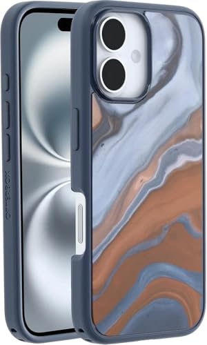 OtterBox iPhone 16 (Only) - Symmetry Series+ Case - High Desert Marble (Blue) - Snaps to MagSafe - Ultra-Sleek - Raised Edges Protect Camera & Screen - Non-Retail Packaging