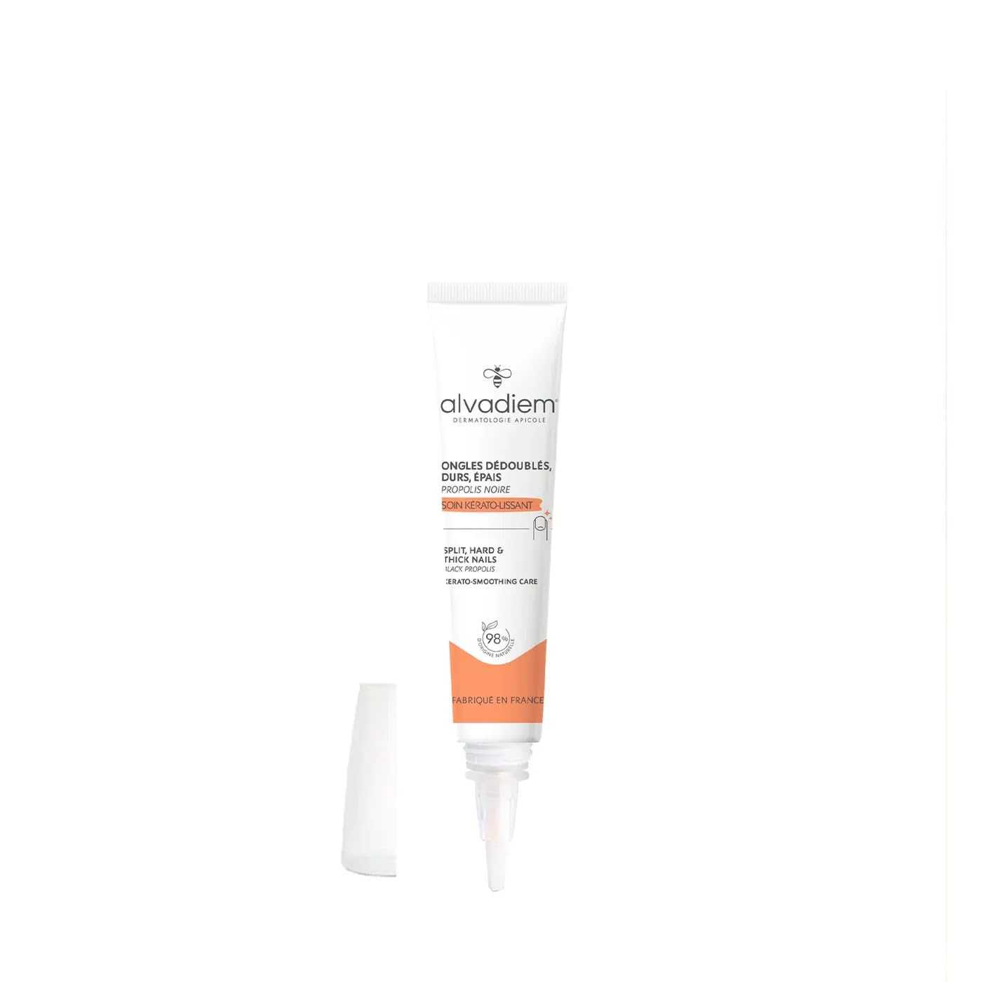 Alvadiem | Soin Ongles Kérato-Lissant à la propolis noire | Ongles durs, épais, psoriasis | Affine & restructure les ongles durs & épais | Lutte contre l’oxydation | Fabriqué en France | 10ml