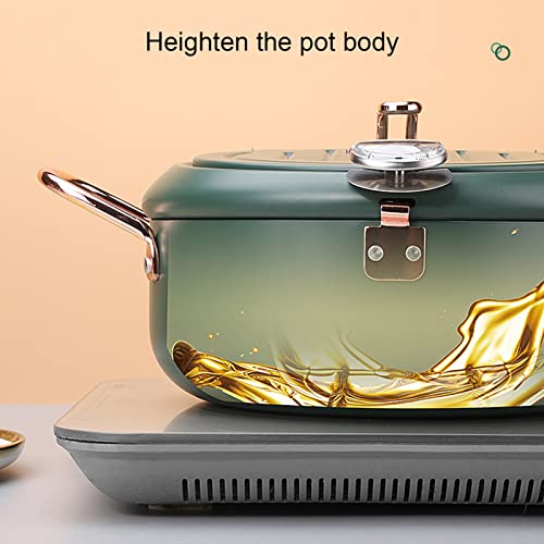 Deep Fryer, Japanese Tempura Small Deep Fryer, Reusable Easy To Clean Deep Fryer Carbon Steel Deep Fryer With Temperature Control For Fries Shrimp, Chicken Wings And Shrimp Silver One Size #TOP4