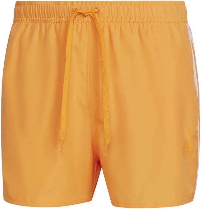 orange 3 stripe adidas shorts