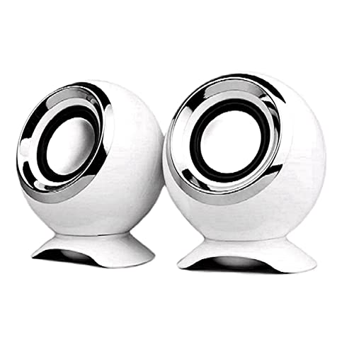 Cwmiibili Computer Speakers for PC Laptop Speakers USB 3.5mm Wired Music Play HiFi Stereo with Microphone for TablePC Laptop,White