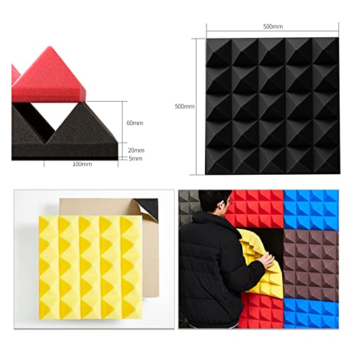 Paneles acústicos autoadhesivos CFZWJ 50x50x8cm 10 piezas tratamiento acústico insonorización espuma reducción de ruido para estudios de grabación miniatura 3