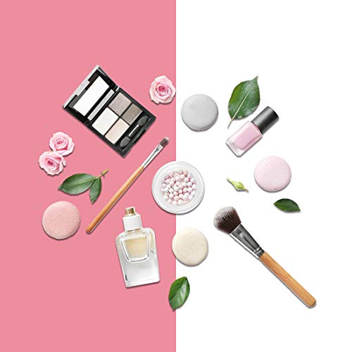 Allenjoy 34.4x15.7in Double Sided Pure White Pink Photography Background 2 in 1 Paper Tabletop Backdrop Food Jewelry Cosmetics Makeup Product Props Professional Photo Shoot Studio