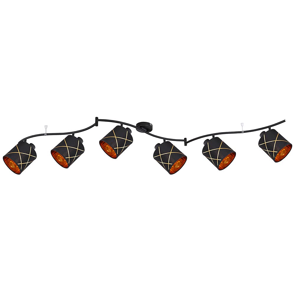 Faretto in acrilico mobile, sistema di faretti curvi, paralumi con punzonatura decorativa
