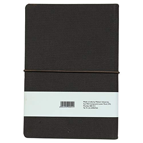 Image of COMMA Regina - A5 Size - Hard Bound Notebook with a Horizontal Elastic Band Closure - 192 Pages - 80gsm Natural Shade Paper - Fabric Cover Material - (Brown)