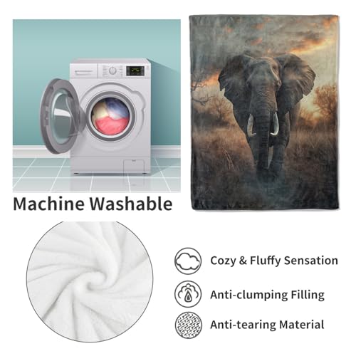 Couverture éléphant douce en polaire cadeau idéal pour passionné de nature - 5
