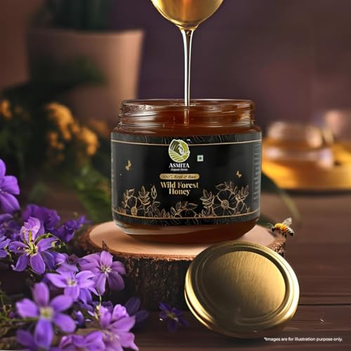 Image of Asmita Organic Farms Wild Forest Honey 300g | 100% Raw, Pure & Natural Honey | Unprocessed, Unpasteurized, Non-GMO | No Added Sugar or Sweeteners | Nutrient-Rich & Antioxidant Superfood | Pack of 3