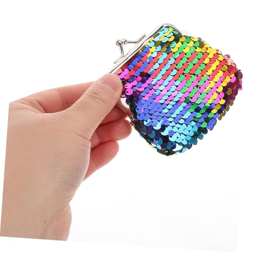 BESPORTBLE Reversible Sequin Purse for Boys and Girls Colorful Mini Wallet Handbag Doll Accessories for Parties and Special Occasions Fun and Compact Design3