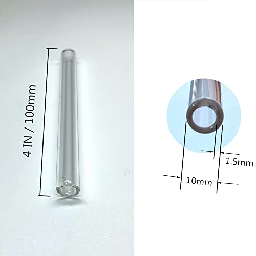 Image of Glass Straws 12 Piece, 4 Inch, 10mm OD, 1.5mm Thick, Clear