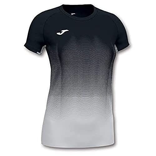 Joma Elite VII Camiseta Running, Niñas, Negro-Blanco, XS