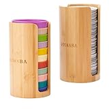 QOOMABA Mason Jar Lid Organizer (2pcs), Mason Jar Lid Storage Made of Bamboo,Fit Perfectly,Stackable Steady, Suitable for Mason Lids/Canning Lids/Bamboo Lids (WIDE SIZE)