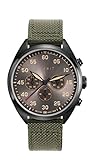 Uhren Zifferblatt schwarz Esprit Herren-Armbanduhr TP10879 Military Green Analog Quarz Nylon ES108791003