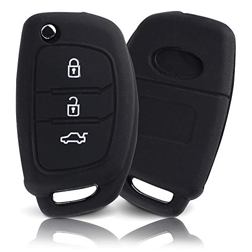 Tapa de la Llave Hecha de Silicona Premium Compatible con Hyundai, Funda Protectora para Llaves de Coche Cubierta para el Tipo de Clave 3BKB-b -...