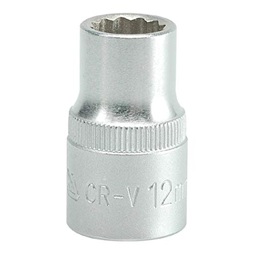 Image of Yato YT-1274 Bihexagonal Socket of Size 12mm & Length 38mm Suitable for 1 /2 inch drive Socket Wrench Set |DIN3121 CrV Chromium Satin Plated Steel|Socket Tool Box|Use: Mechanical Tools|Industrial tool inch