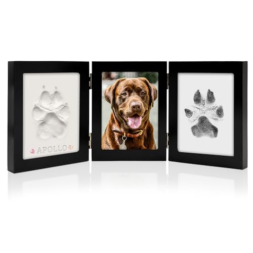 MYPAWLETS Ink&Clay Paw Print Kit Keepsake Inkless Ink Pad & Soft Clay for Dogs/Cats Paw Prints Pet Paw Print Impression Kit Paw Print Stamp Pad for Dogs or Cats DIY Gifts for Pet Owners-Black