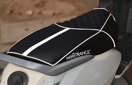 Image of Mototrance Brown Beige | PU Leather Designer | Anti-Slip | Waterproof | Ergonomic Design | Custom Fit | Bike Scooty Seat Cover | MTSC-302-BRBE | Compatible with Hero Splendor Plus
