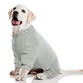 Dog Surgery Recovery Suit, Puppy Four Legs Jumpsuit Pajama Dog Bodysuit Full Body Coverage Wound Protection Post-Operative Vest After Surgery for Female Male Dogs(Grey, L)
