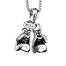 BlackAmazement Kette mit Anhänger 316L Edelstahl Doppel Boxhandschuh Boxer 600mm Halskette Silber Gold schwarz Herren (Silber)