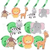 CLISPEED 10個 ジャングルパーティー装飾 動物渦巻き吊り下げ飾り 誕生日女子向け 天井ストリーマー 簡単設置 室内用バースデーデコレーショ