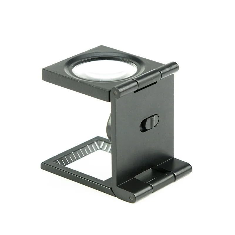 8X illuminated foldable scale magnifier Linen tester fabric magnifier with 2 LED lights