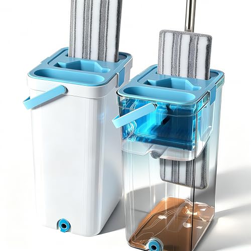 Spin Mop Bucket Set with Spin 360 Wringer and 2 Microfibre Mop Pad Head Telescopic Easy Press Handle with Spin Dry Cleaning Caddy Set-Microfibre Home Cleaning Clean Floor Spin Mop Bucket Set with Spin 360 Wringer and 2 Microfibre Mop Pad Head Telescopic Easy Press Handle with Spin Dry Cleaning Caddy Set-Microfibre Home Cleaning Clean Floor