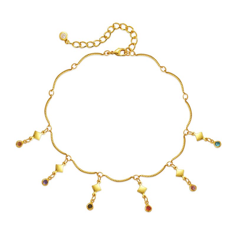 Yumikoo 18k Gold Plated Anklet, Women Adjustable Gold Tone Ankle Bracelet