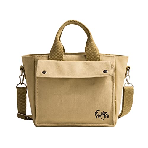 Sac à bandoulière en toile pour fille et femme grand sac fourre-tout étudiant décontracté