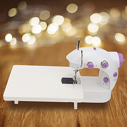 Máquina de coser, máquina de coser eléctrica para el hogar, Mini máquina de acolchar con mesa de extensión de pedal, aguja enhebradora(Enchufe de la UE)