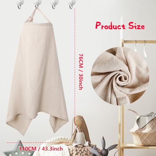 Cozary Stilltuch für Unterwegs, Stillschürze, 76 x 110 cm, Weicher und Atmungsaktiver Stillschal, Baumwolle, Nursing Cover for Breastfeeding Mit Rückenverstellgurt, Verstellbarer Riemen