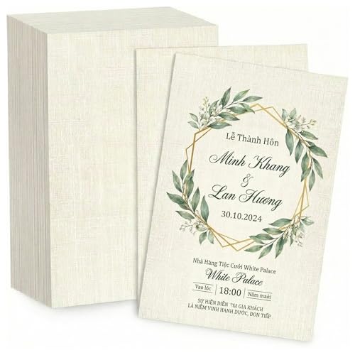 120 Sheets Linen Textured Cardstock Paper for Printing Premium Thick Ivory Cardstock Paper 8.5x11 - Thick but Printer-Friendly Card Stock for Wedding Baby Shower Invitations and Mixed Media Projects