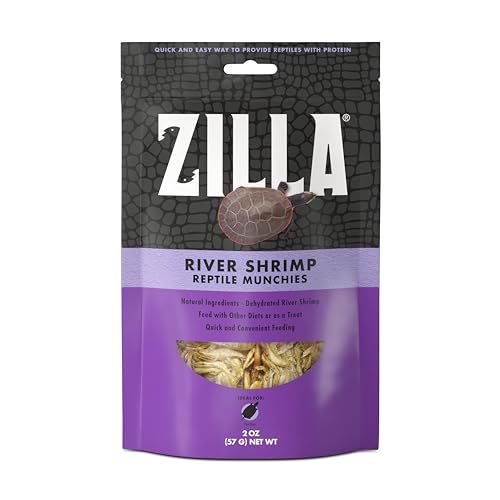 Zilla Reptile Food Munchies River Shrimp for Turtles, Salamanders, Axolotls, and Large Tropical Fish, 2-Ounce