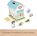Fisher-Price Wooden On-The-Go Pet Animal Hospital With 6 Play Pieces For Preschool Kids