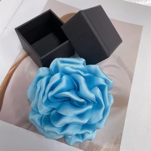 Image of Dainty Peony Rose Flower Brooches Lapel Pins Delicate Elegant Fabric Flowers Brooch Pin for Women Flower Corsage for Wedding Party Accessories Jewelry Gifts100mm