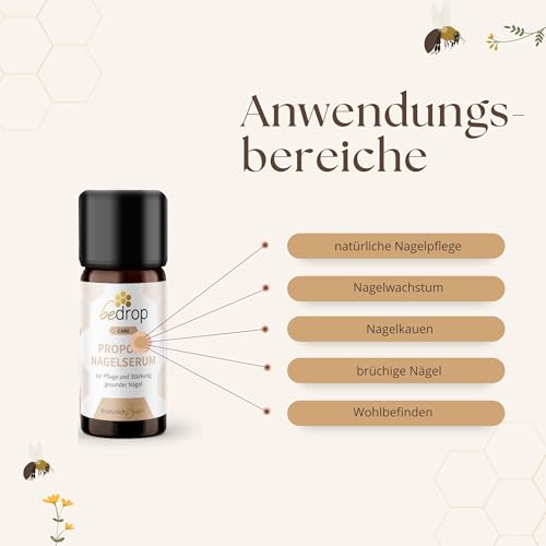 bedrop Propolis Nagelserum - hochdosierte Pflege der Haut bei Nagelpilz I Nail Care Formel mit Teebaumöl I Schnelle & Intensive Wirkung - 10ml