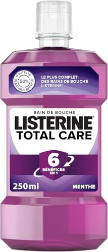 Bain de bouche Listerine Total Care pour haleine fraîche sans goût flacon transparent