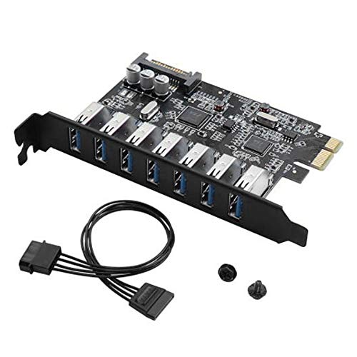 Tagoiru Adaptateur de carte d'extension USB 3.0 PCI-E 7 ports USB 3.0 Cover