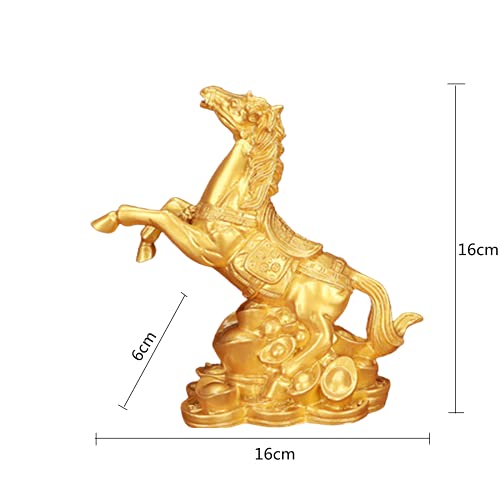 Estatua Decorativa Caballo Feng Shui en Resina Bronce miniatura 6