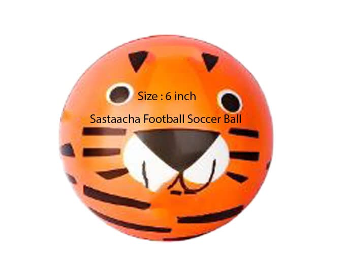 Sastaacha Football Soccer Ball Toy Children Soft Bouncy Light Weight Foam Ball Play for Kids Boys Girl 6 Inch (Pack of 1) Multi Color