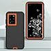 WOGROO Case for Galaxy S20 Ultra, Heavy-Duty Tough Rugged Shockproof Drop Protective Cover Cases for Samsung Galaxy S20 Ultra, Black+Orange
