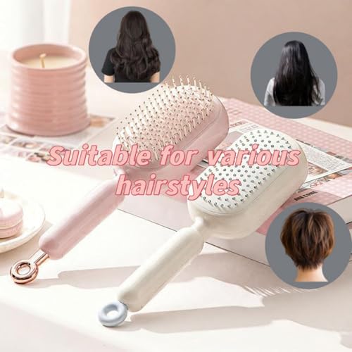 Cepillo peine masajeador retráctil para cabello blanco miniatura 7