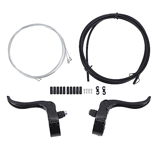 ブレーキケーブルセット BL329T、ブレーキレバー付きシフターケーブルハウジングキット、山道用アルミ合金ブレーキライン、エンドとS字クリップ付き、 (黒)